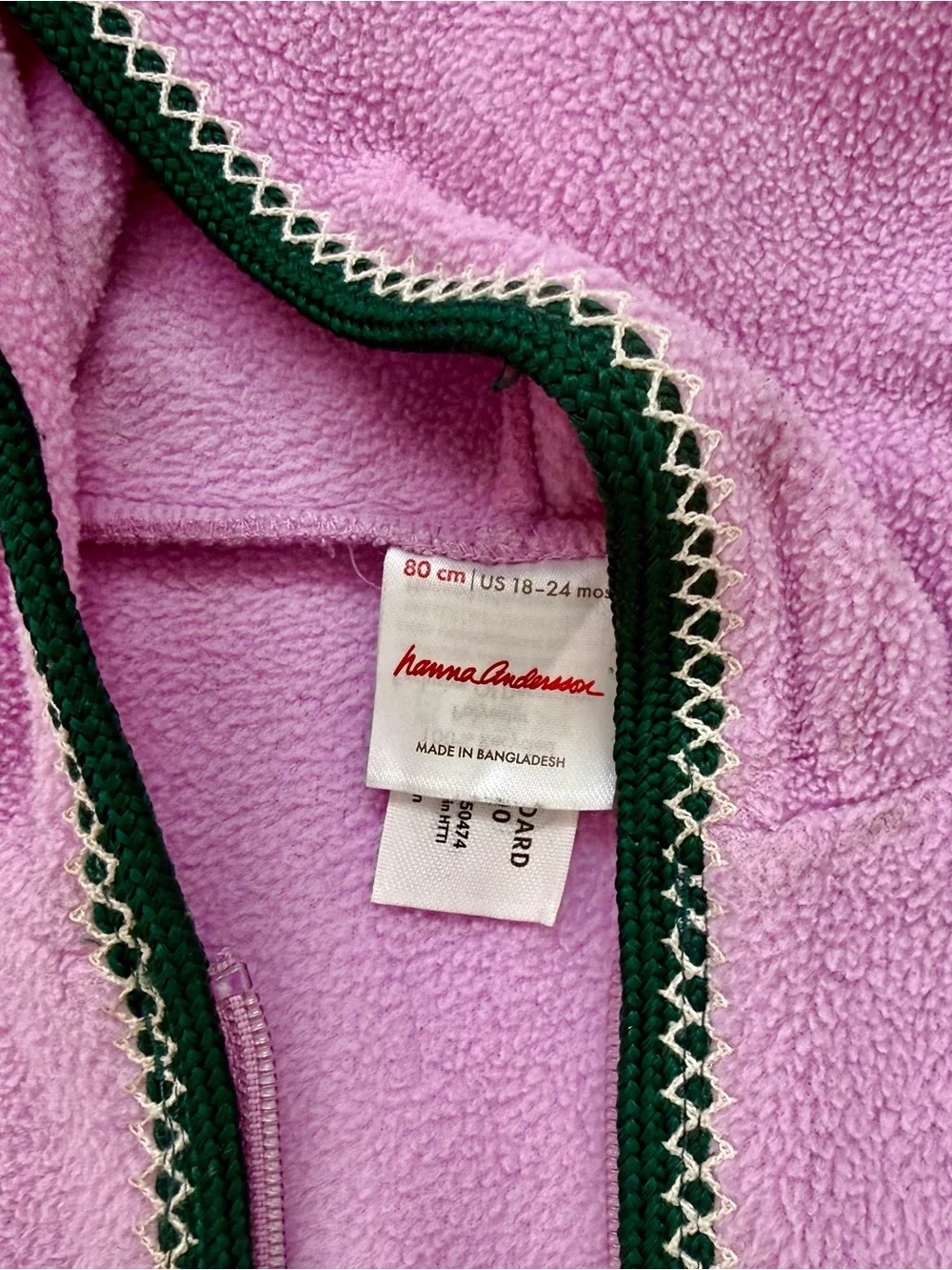 Hanna Andersson Lavender Hooded Fleece Jacket with Daisy Appliqués